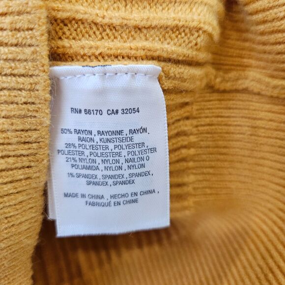 Anthropologie Moth Women's Dancer Off the Shoulder Sweater Small Mustard Yellow - Picture 5 of 9